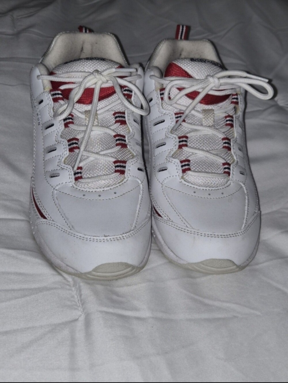 Ladies White and Navy Go Walk  Sneakers - Easy Spirit